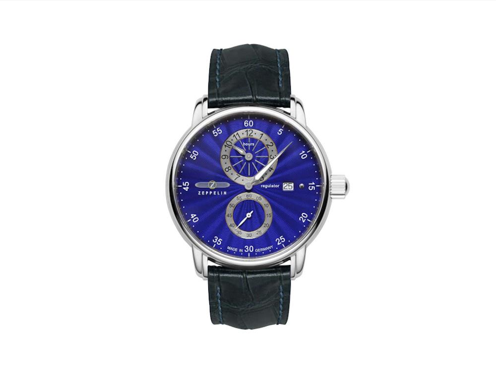 Zeppelin Captain Line Automatic Watch, Blue, 42 mm, Leather strap, 8626-3