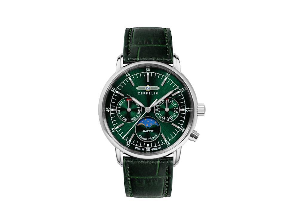 Zeppelin LZ14 Marine Quartz Watch, Green, 36 mm, 8635-4