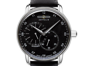 Zeppelin Captain Line Automatic Watch, Black, 43 mm, Leather strap, 8662-2