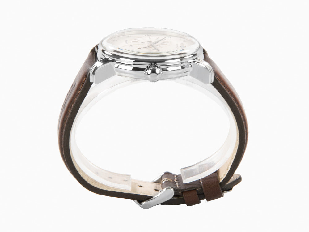 Zeppelin Captain Line Automatic Watch, Beige, 42 mm, Leather strap, 8662-5