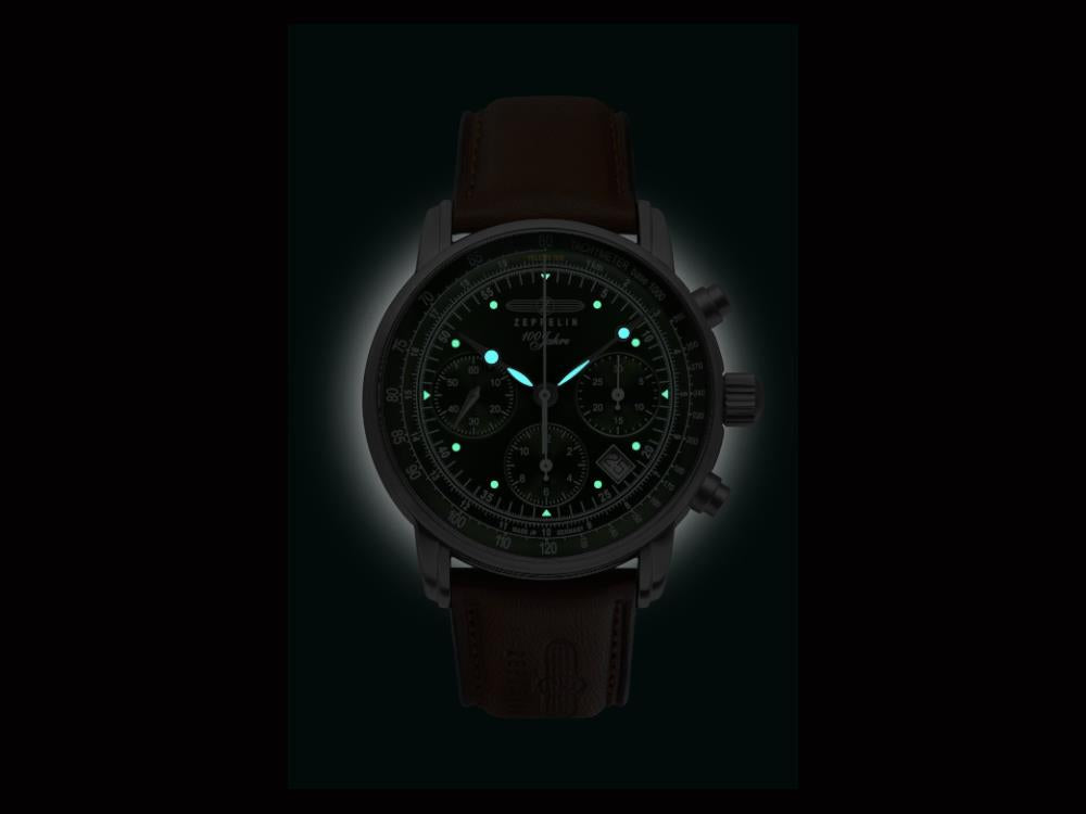 Zeppelin 100 Years Zeppelin Ed. 1 Quartz Watch, Blue, 42 mm, Day, 8670-4