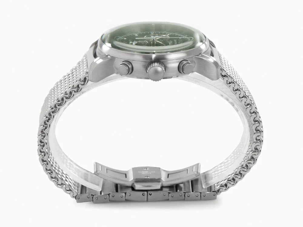 Zeppelin 100 Years Zeppelin Ed. 1 Quartz Watch, Green, 42 mm, Mesh, 8680M-4