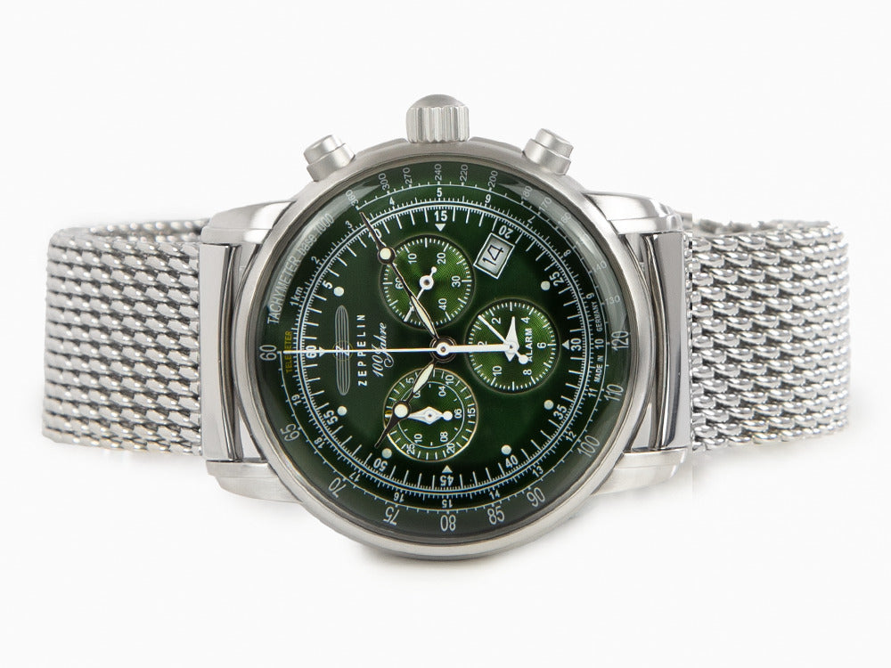 Zeppelin 100 Years Zeppelin Ed. 1 Quartz Watch, Green, 42 mm, Mesh, 86 - Iguana Sell UK Zeppelin 100 Years Zeppelin Ed. 1 Quartz Watch, Green, 42 mm, Mesh, 86 - Iguana Sell UK