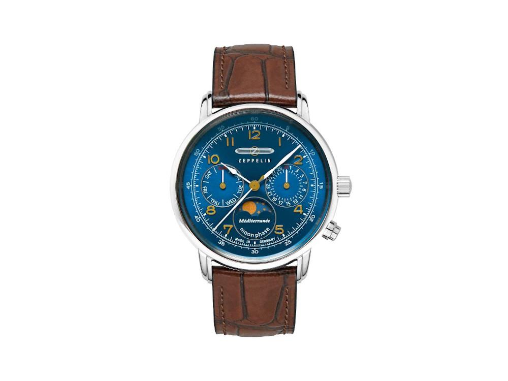 Zeppelin Méditerranée Quartz Watch, Blue, 36 mm, 9637-3