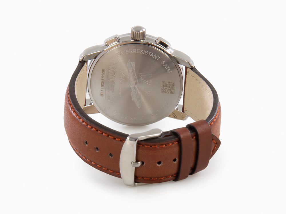 Zeppelin Méditerranée Chrono Quartz Watch, Beige, 42 mm, Day, 9670-5