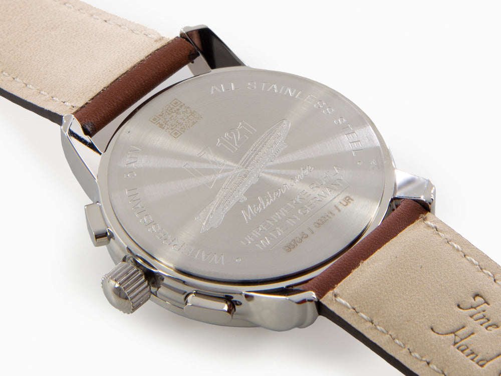 Zeppelin Méditerranée Chrono Quartz Watch, Beige, 42 mm, Day, 9670-5