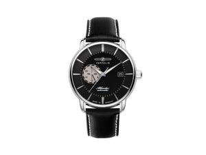 Zeppelin Atlantic Automatic Watch, Black, 41 mm, Day, Leather strap, 8470-2