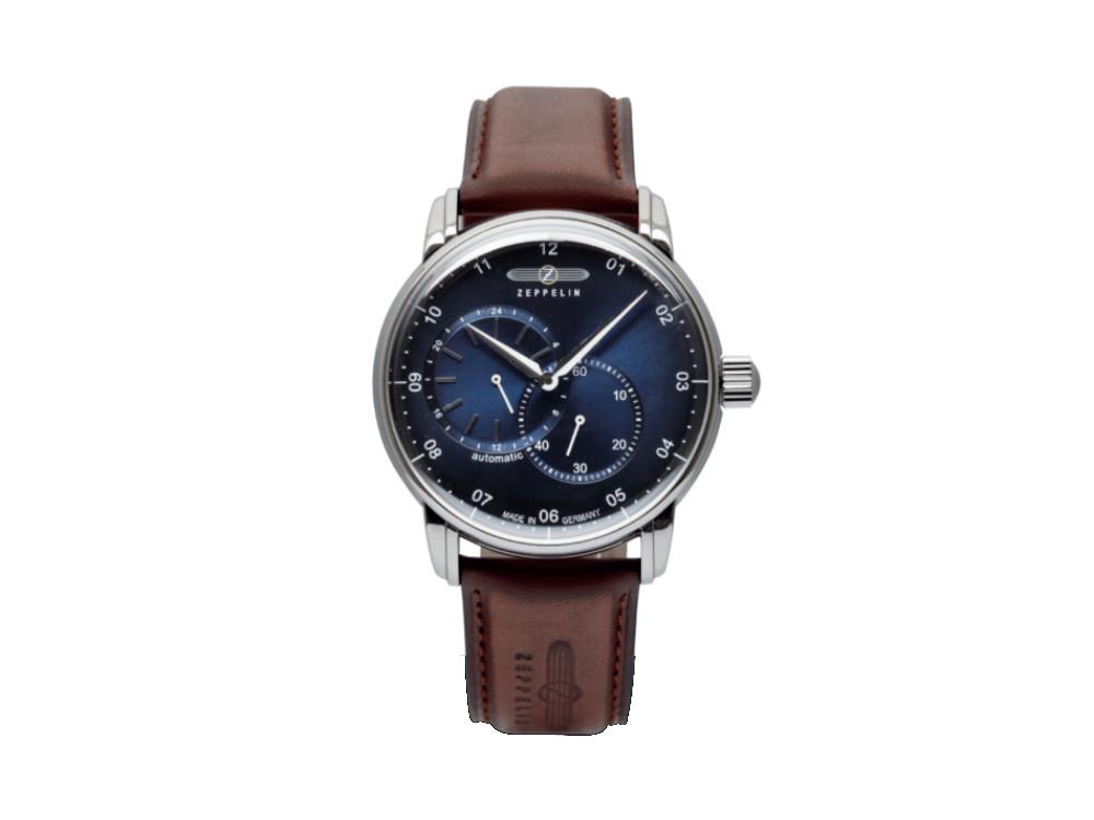 Zeppelin Captain Line Automatic Watch, Blue, 41 mm, Leather strap, 8662-3