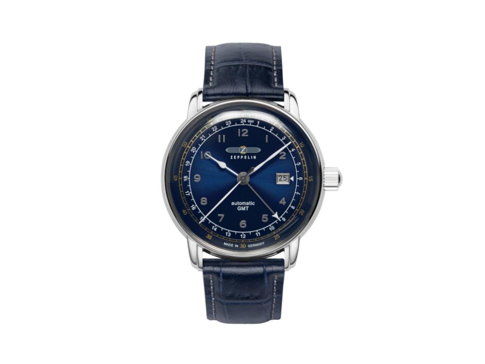 Zeppelin LZ 129 Hindenburg Automatic Watch, Blue, 42 mm, GMT 7668-3 ...