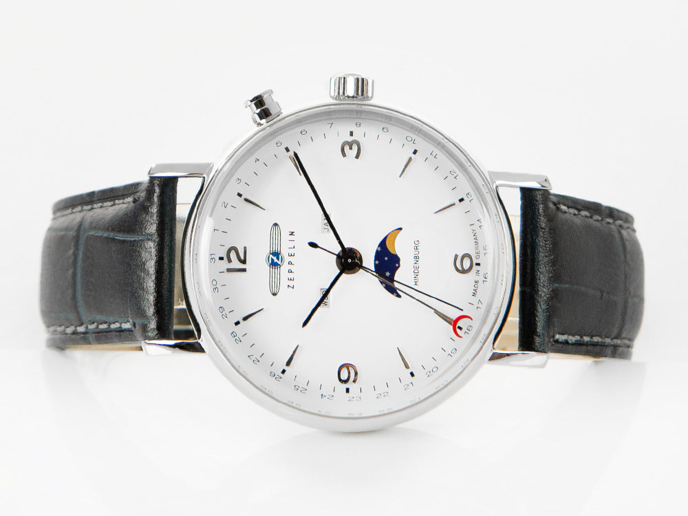 Zeppelin LZ 129 Hindenburg Moonphase Quartz Watch, 41 mm, 8076-1 