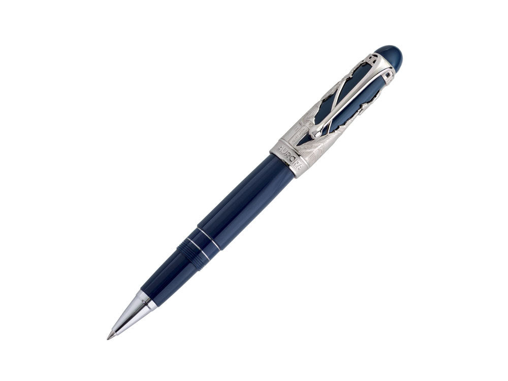 Aurora Torino Rollerball pen, Resin, .925 silver trim, Navy Blue, 875-IT