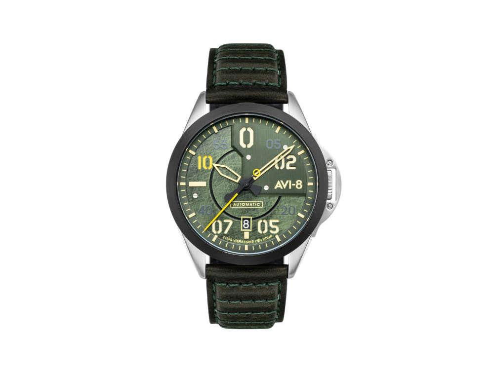 AVI-8 P-51 Mustang Hitchcock Greentree Automatic Watch, Green, 43 mm, AV-4086-03
