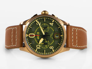 AVI-8 Spitfire Lock Chronograph Bronze Green Quartz Watch, 42 mm, AV-4089-02