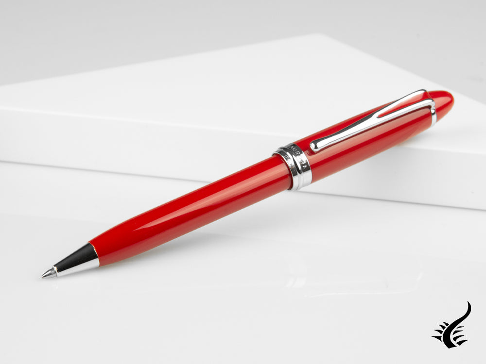 Aurora Ipsilon Ballpoint pen, Red Resin, Chrome trim, B32CR