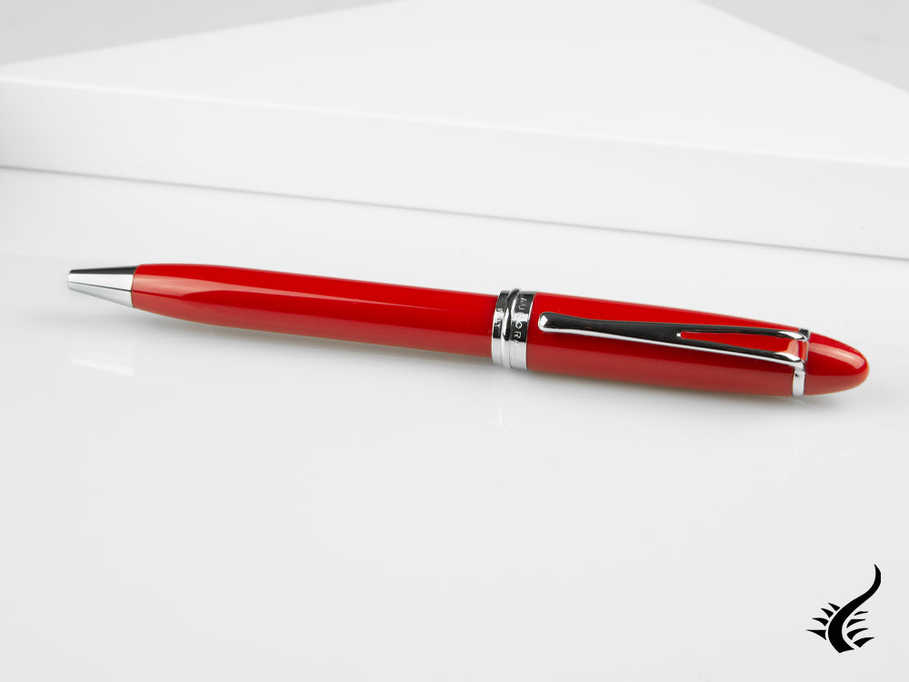 Aurora Ipsilon Ballpoint pen, Red Resin, Chrome trim, B32CR