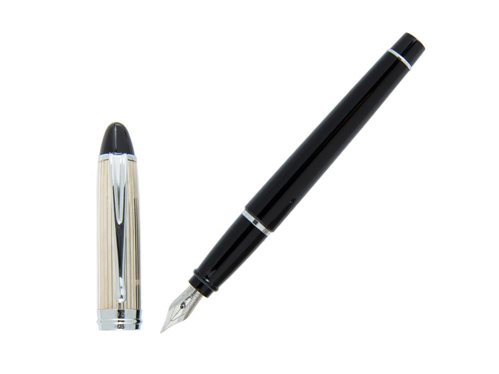 Aurora Ipsilon Fountain Pen - 925 Silver & Resin -B14CN
