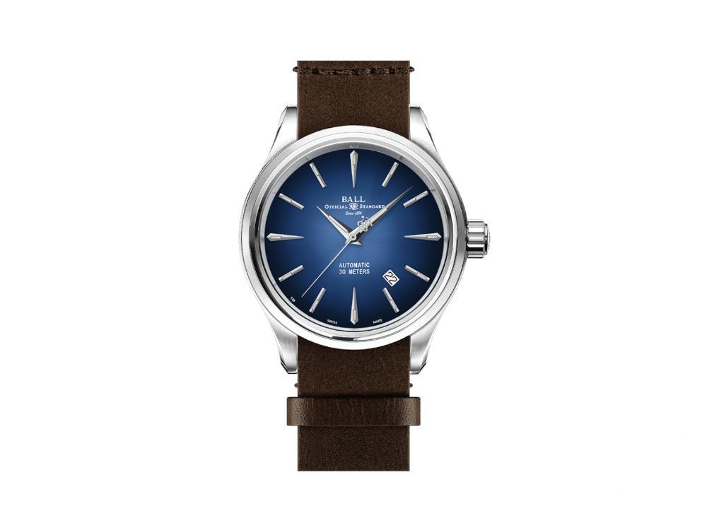 Ball Trainmaster Legend Automatic Watch, 40 mm, Blue, Leather, NM9080D-L1J-BE