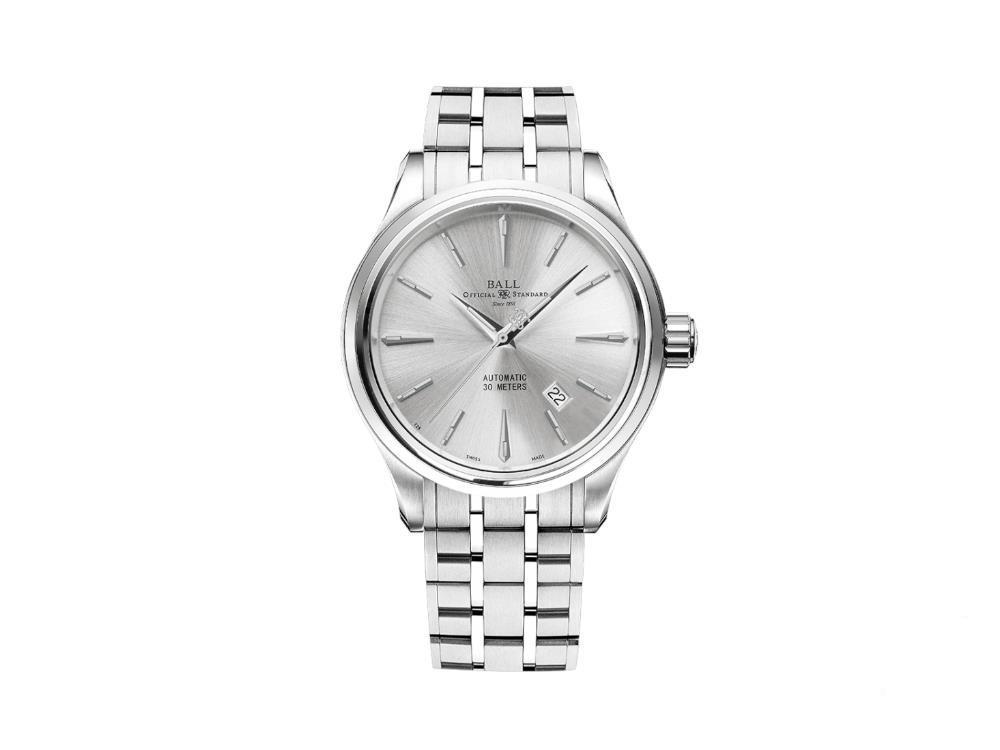 Ball Trainmaster Legend Automatic Watch, 40 mm, Silver, Bracelet, NM9080D-S1J-SL