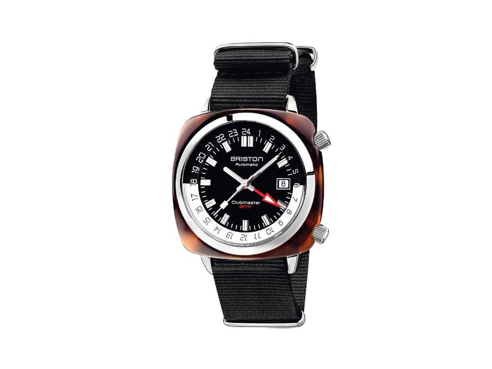 Briston Clubmaster GMT Traveler Automatic Watch Black 42 mm 19842.S Iguana Sell UK