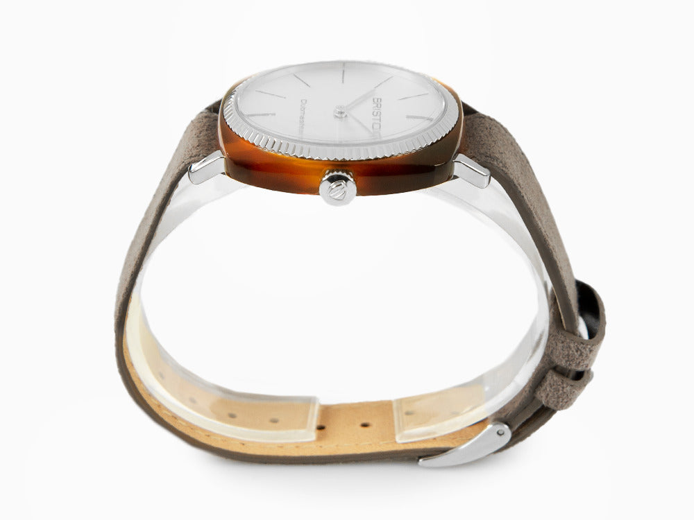 Briston Clubmaster Elegant Quartz Watch, White, 37 mm, 22937.SA.T.2.LNT