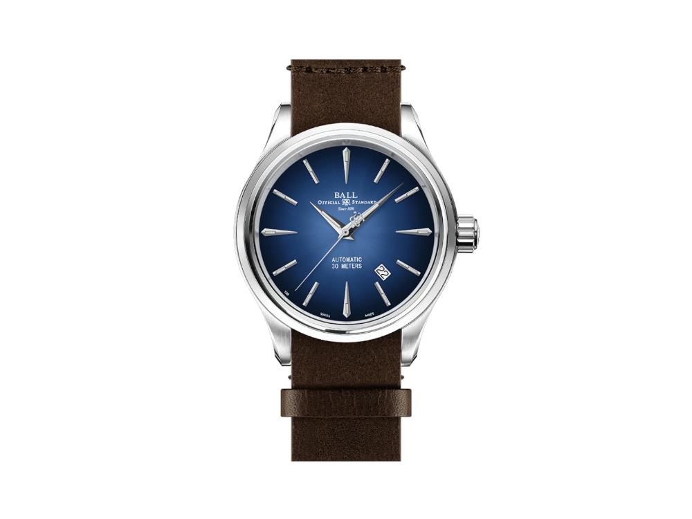 Ball Trainmaster Legend Automatic Watch, 40 mm, Blue, Leather, NM9080D-L1J-BE