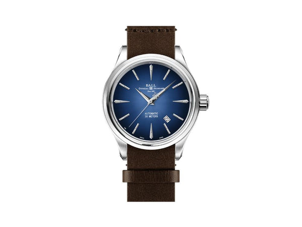 Ball Trainmaster Legend Automatic Watch 40 mm Blue Leather NM9080D Iguana Sell UK