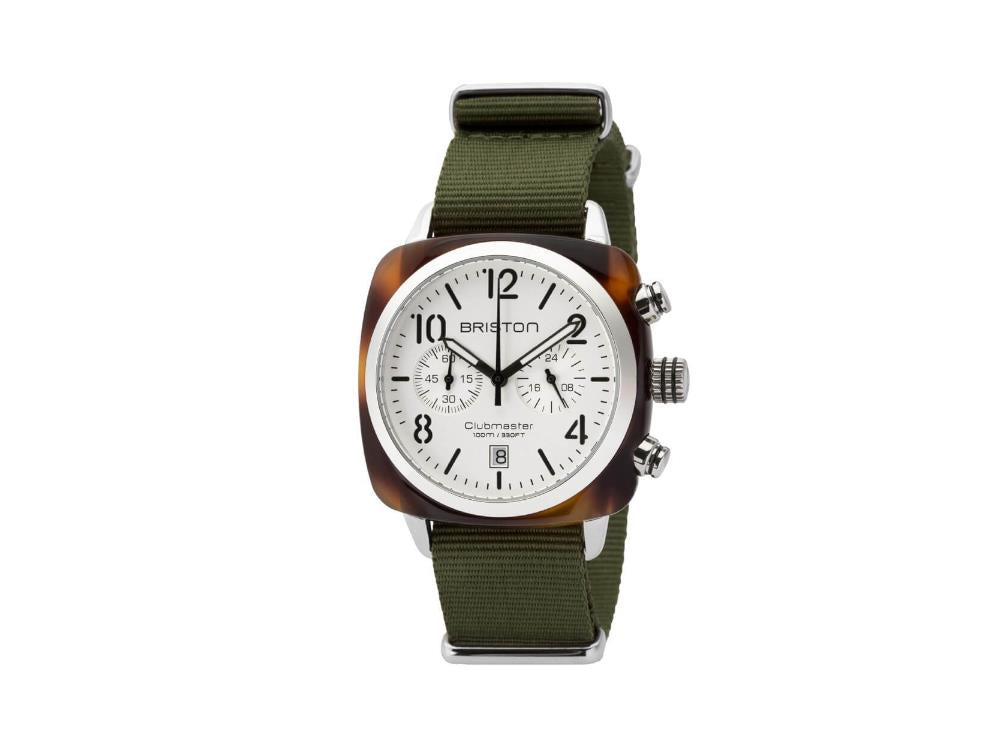 Briston Clubmaster Classic Watch, Cellulose, White, 40 mm, 16140.SA.T.2.NGA