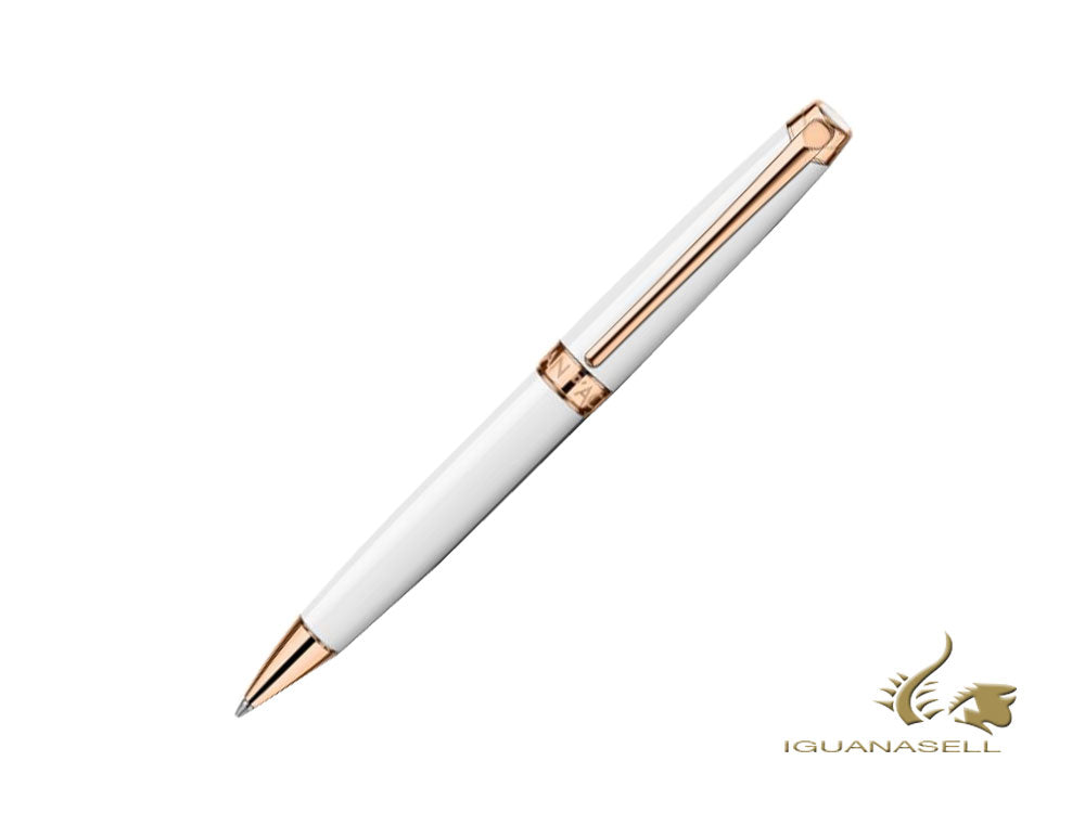 Caran d´Ache Léman Rose Gold-Plated White Ballpoint pen, Lacquer, 4789.581