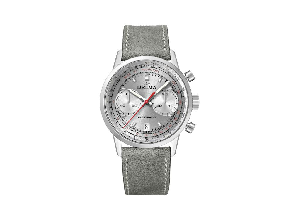 Delma Racing Continental Pulsometer Automatic Watch, Silver, 41701.702.6.069