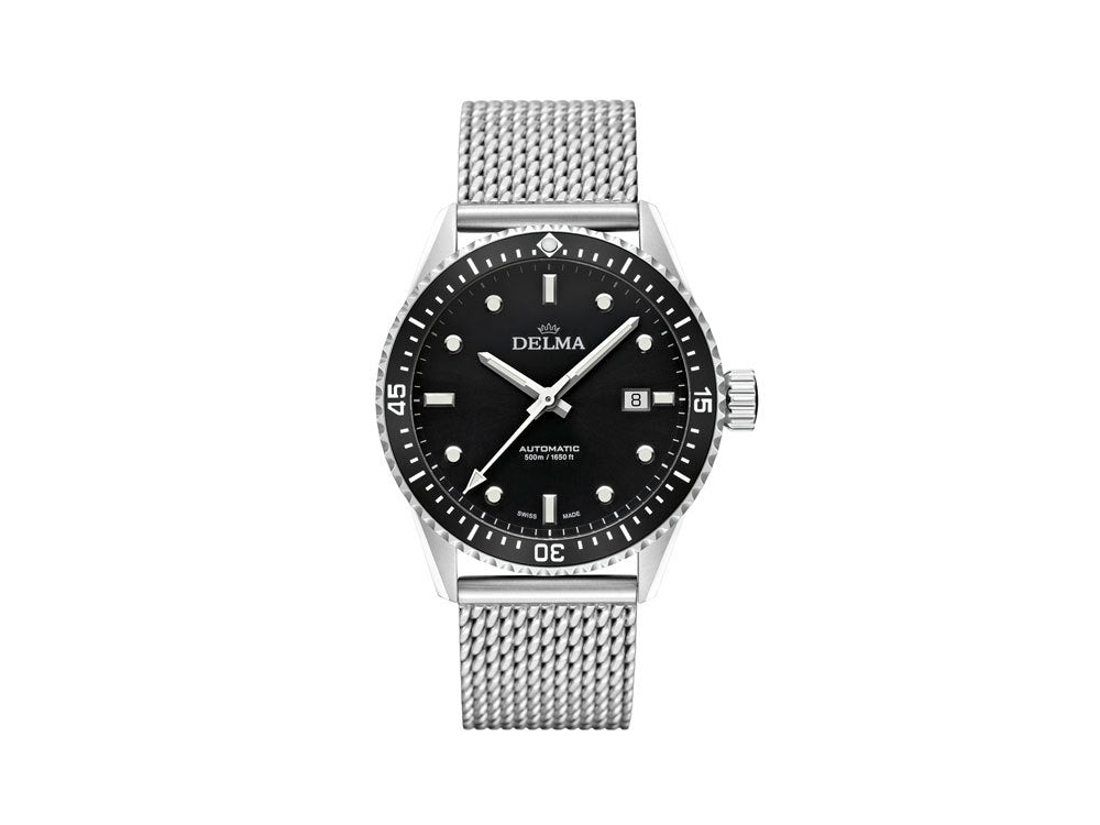 Delma Diver Cayman Automatic Watch, Black, 42 mm, 41801.706.6.031