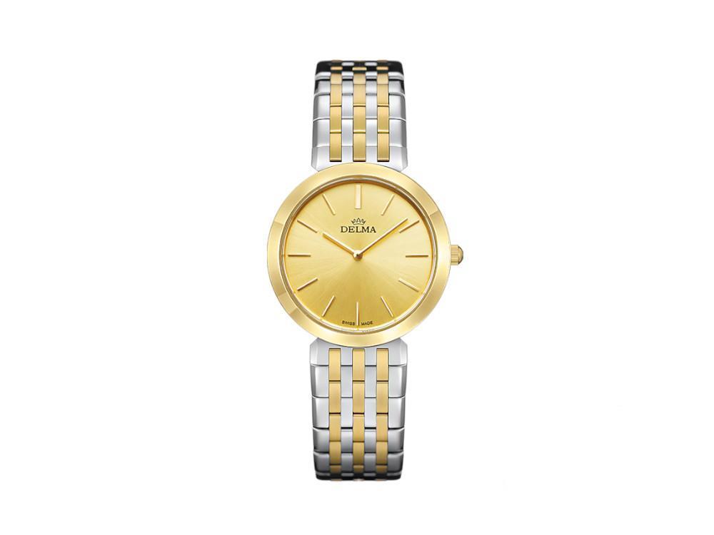 Delma Dress Lido Ladies Quartz Watch, golden, 27,5mm, 5 atm, 52701.595.1.021