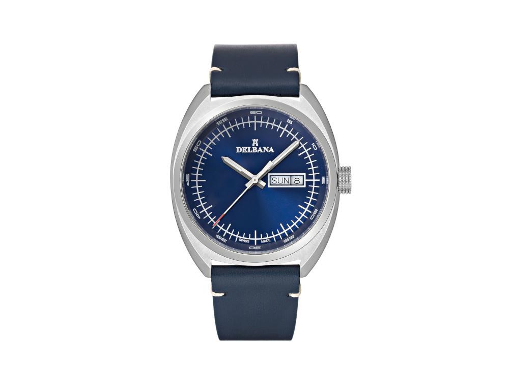 Delbana Classic Locarno Quartz Watch Blue 41.5 mm Leather 41601.714.6.042