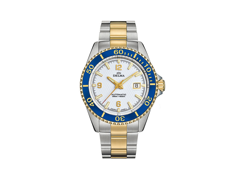 Delma Diver Santiago Automatic Watch, White, 43 mm, 52701.560.6.014