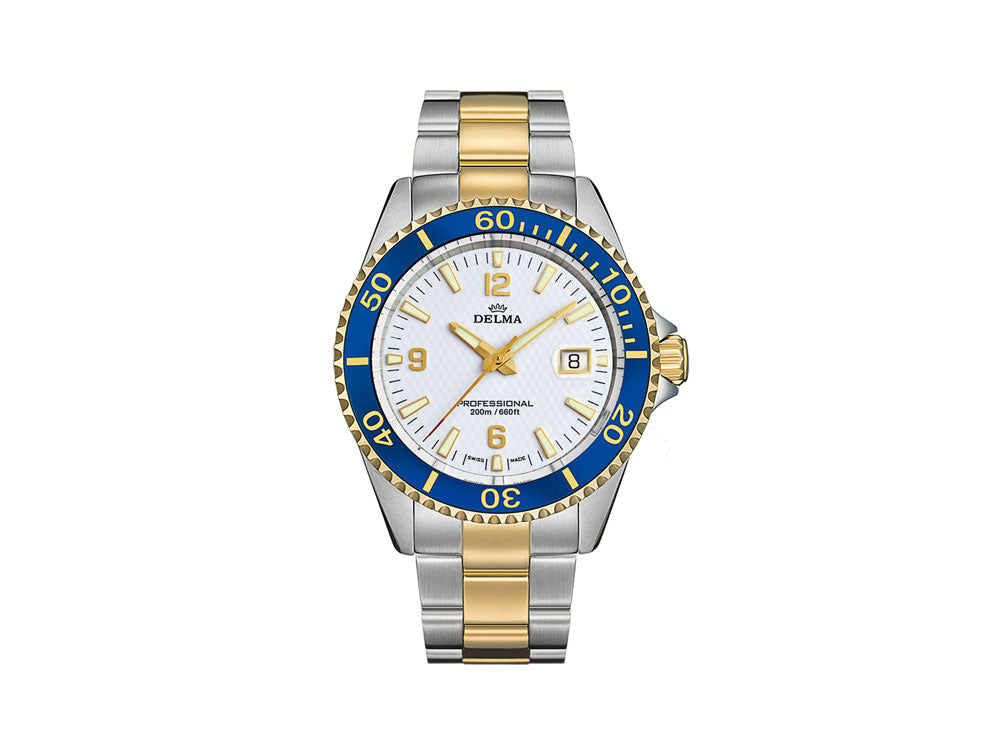 Delma Diver Santiago Quartz Watch White 43 mm 20 atm 52701.562.6.014