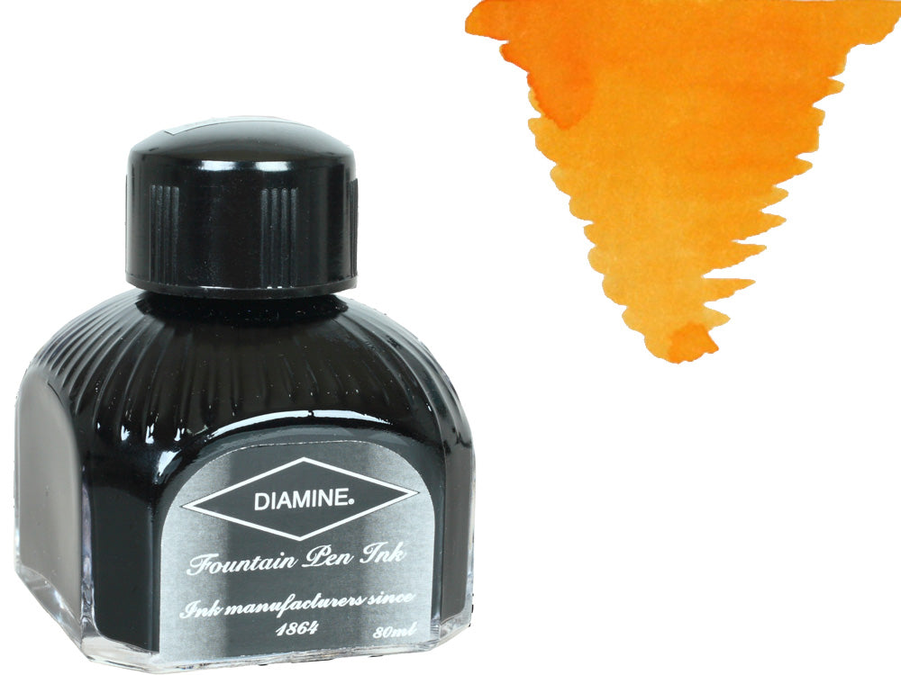 Diamine Ink Bottle, 80ml., Amber, Italian crystal