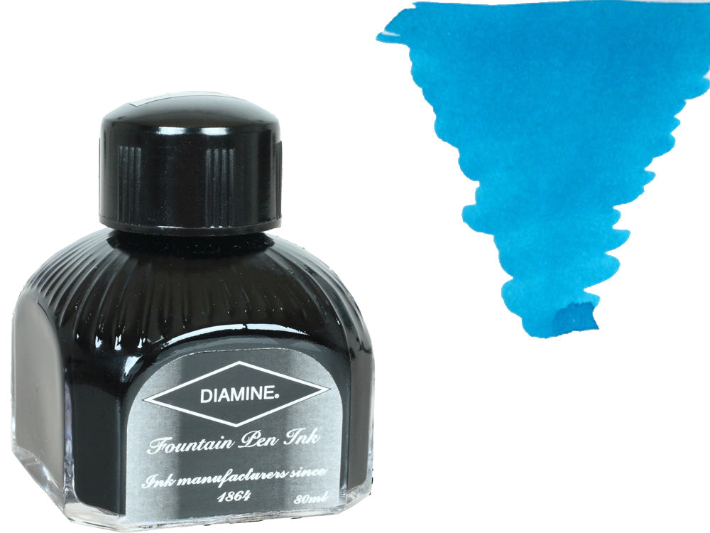 Diamine Ink Bottle, 80ml, Aqua Lagoon, Italian crystal