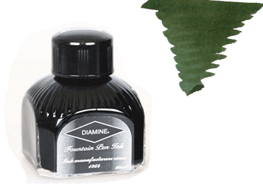 Diamine Ink Bottle, 80ml., Evergreen, Italyan crystal bottle