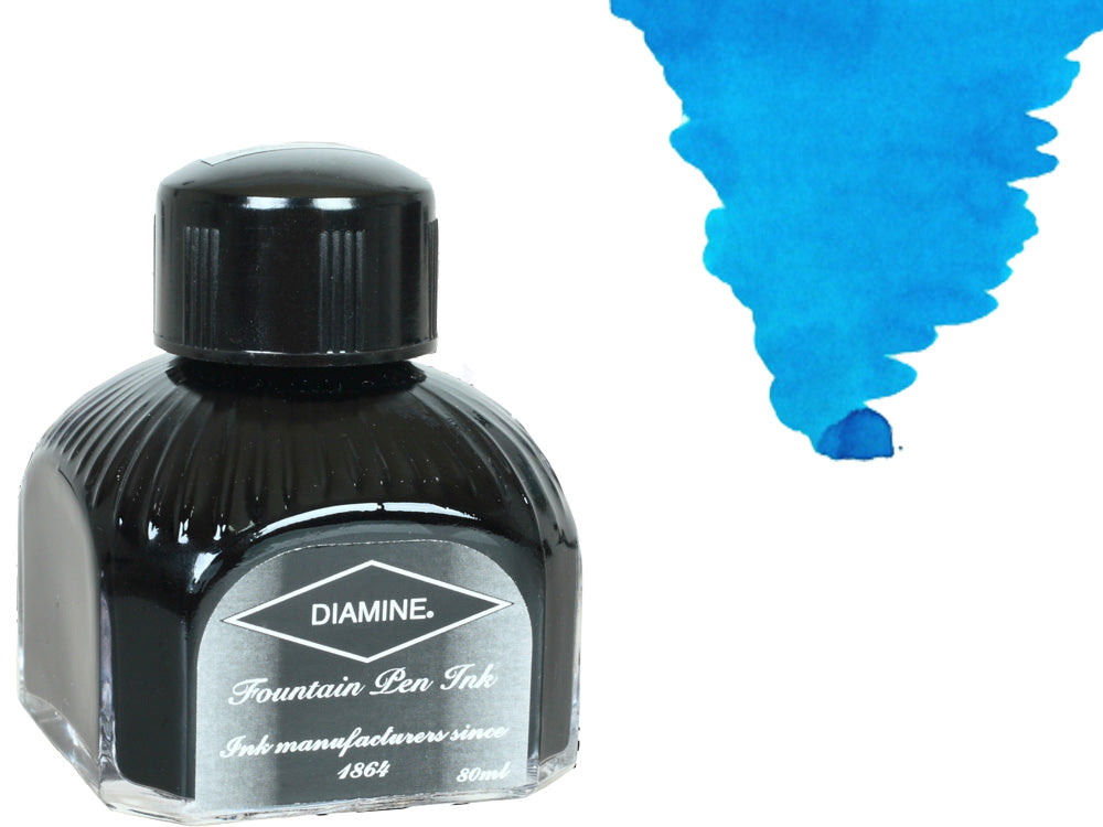 Diamine Ink Bottle, 80ml., Havasu Turquoise, Italyan crystal bottle