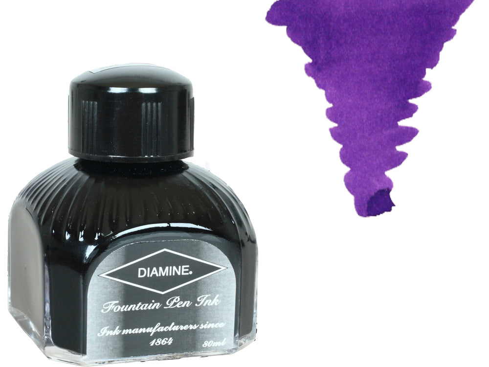 Diamine Ink Bottle, 80ml., Lavender, Italyan crystal bottle