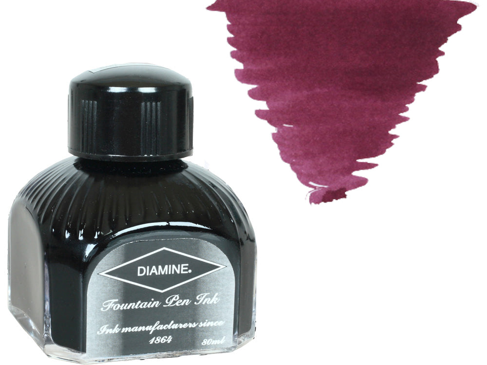 Diamine Ink Bottle, 80ml., Merlot, Italyan crystal bottle