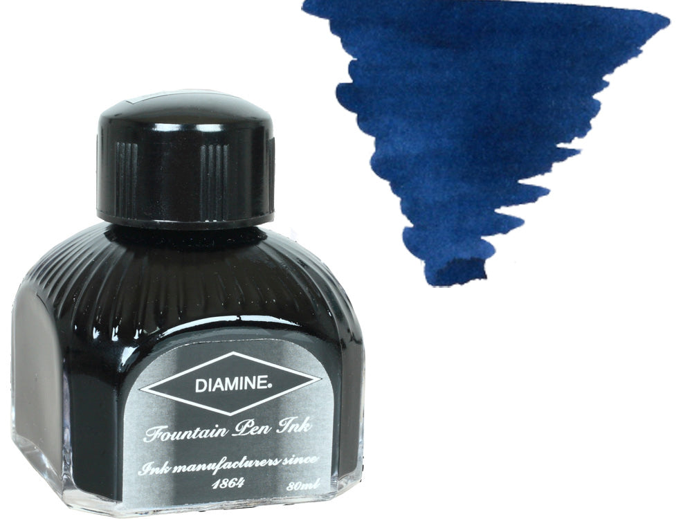 Diamine Ink Bottle, 80ml., Midnight, Italyan crystal bottle