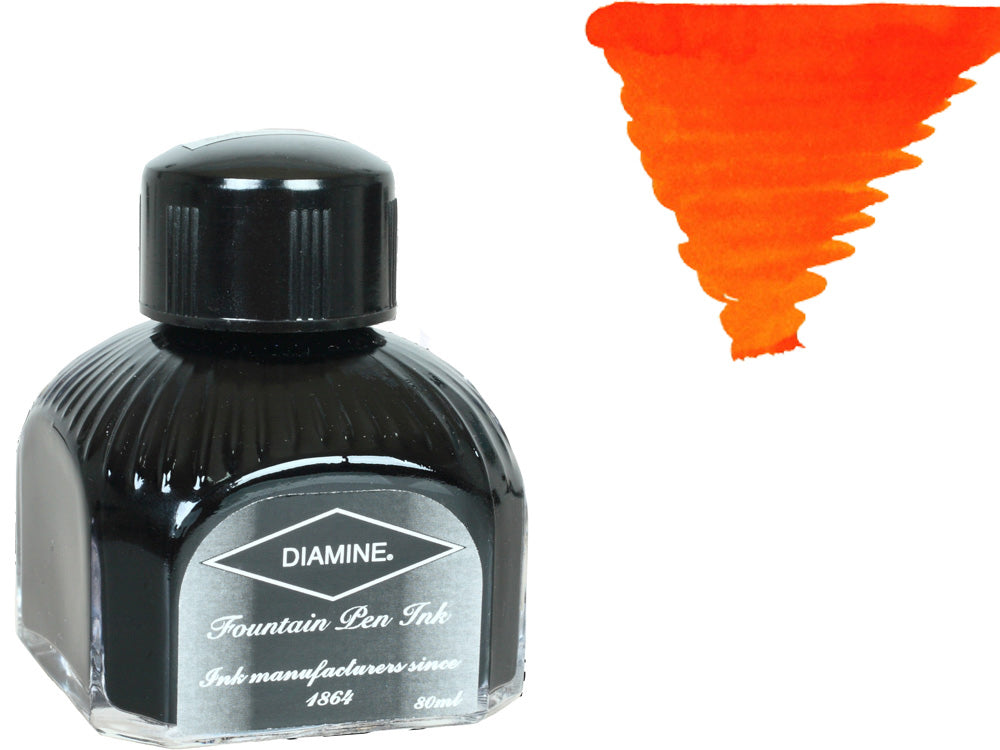 Diamine Ink Bottle, 80ml., Orange, Italyan crystal bottle