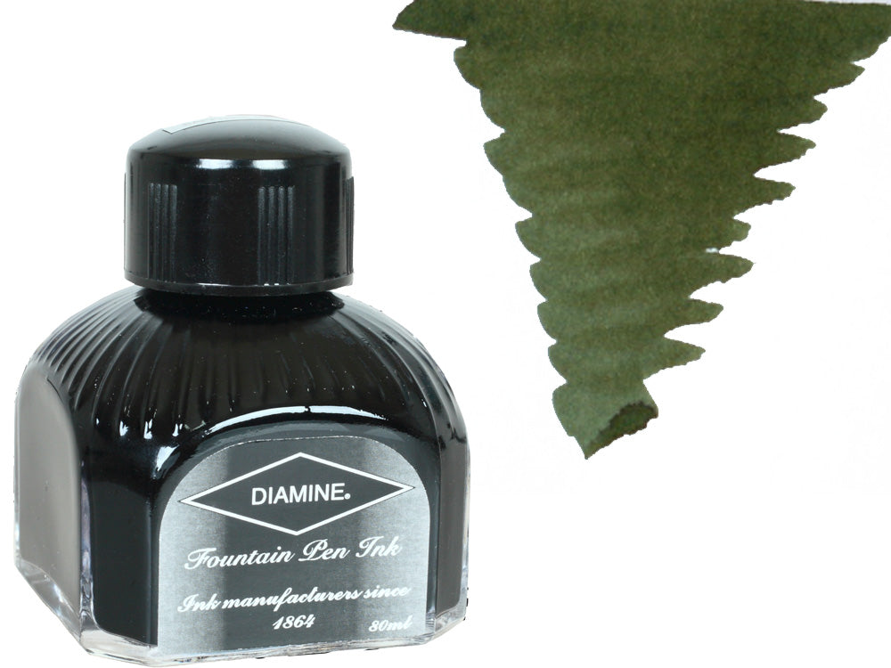 Diamine Ink Bottle, 80ml., Salamander, Italyan crystal bottle