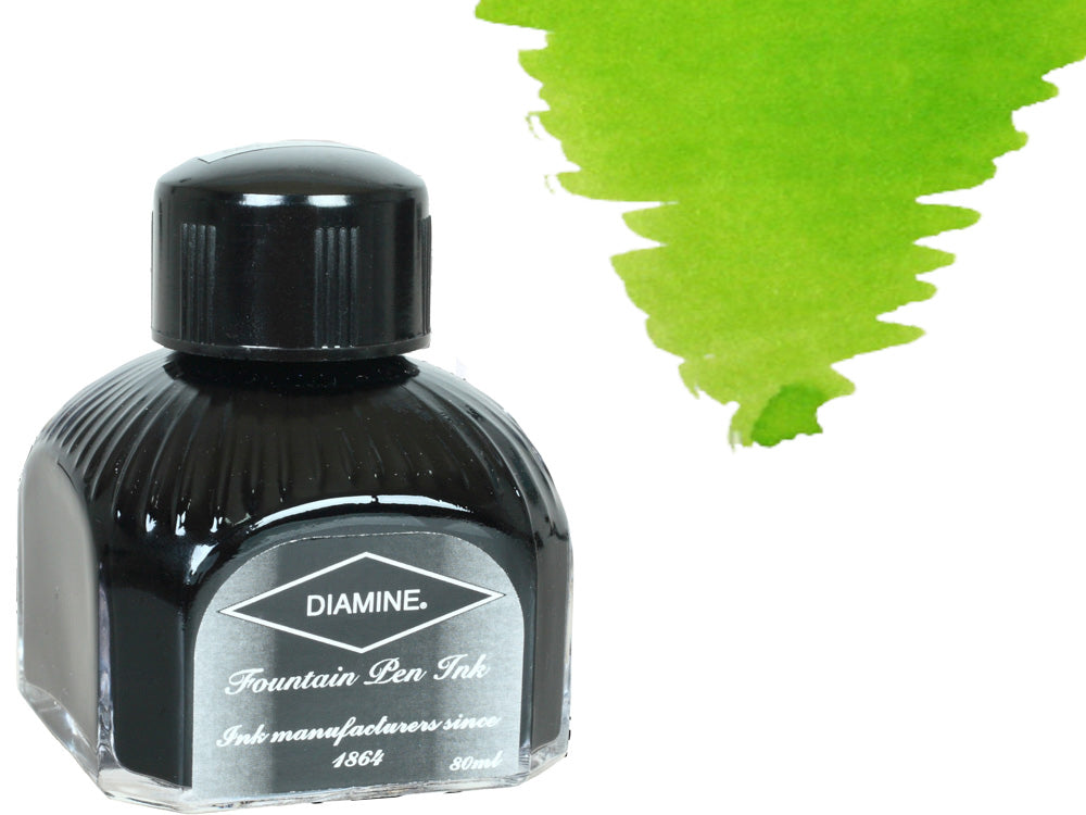 Diamine Ink Bottle, 80ml., Jade Green, Italyan crystal bottle