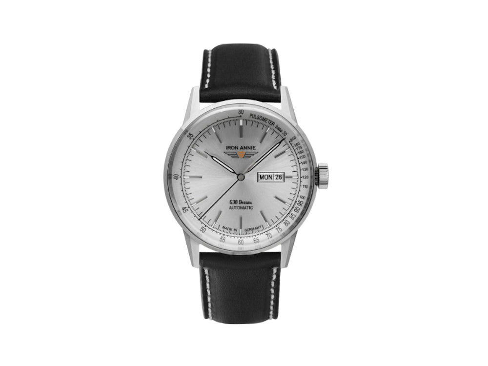 Iron Annie G38 Dessau Automatic Watch, Silver, 42 mm, Day and date, 5366-1