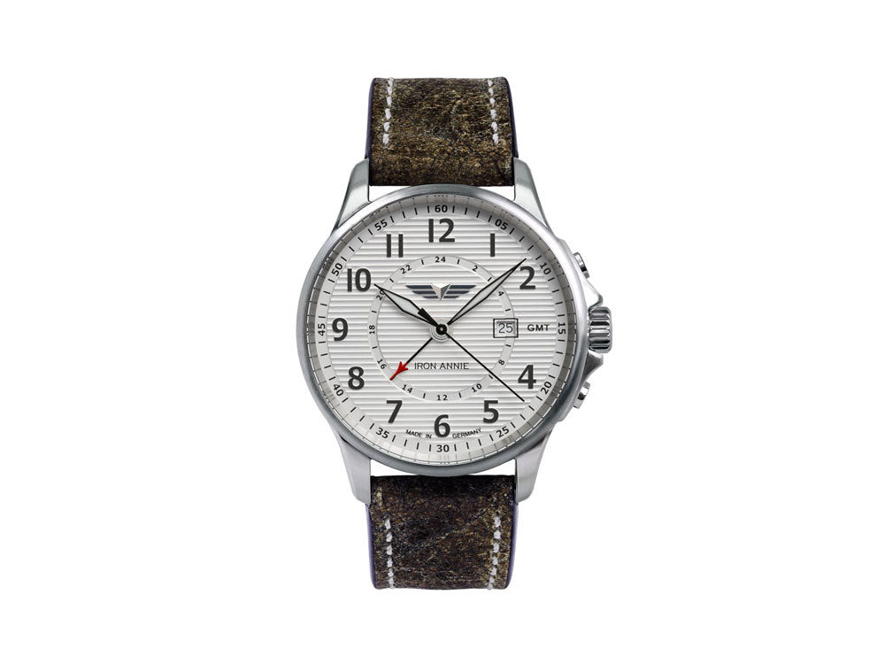 Iron Annie Wellblech Quartz Watch, Silver, 42 mm, GMT, Day, 5840-1