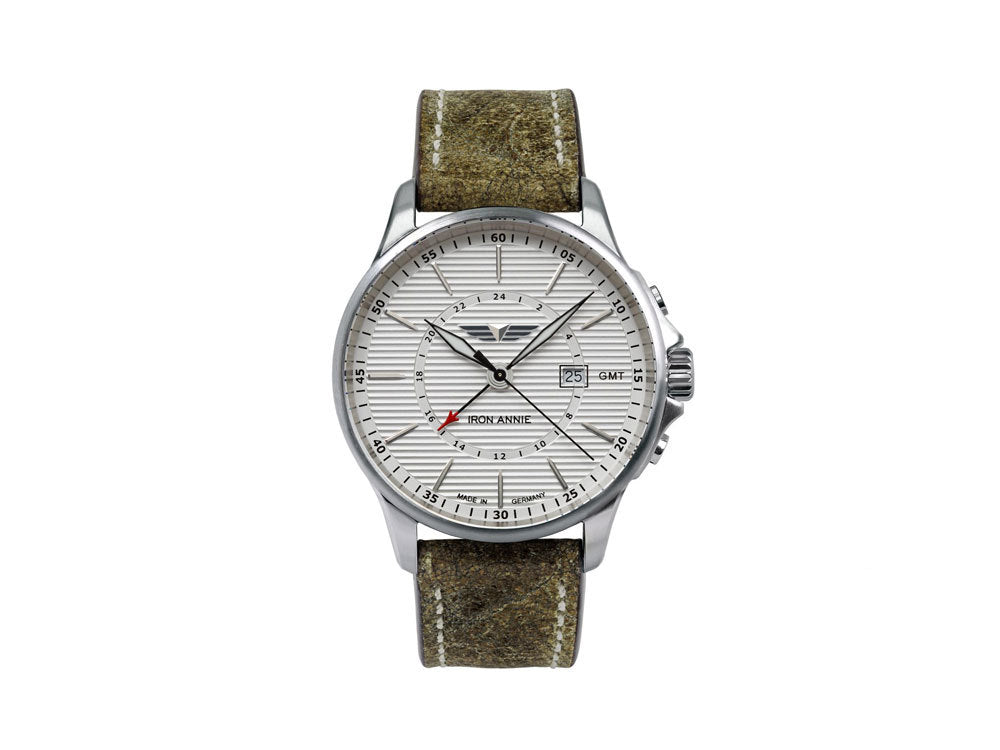 Iron Annie Wellblech Quartz Watch, Silver, 42 mm, GMT, Day, 5842-1