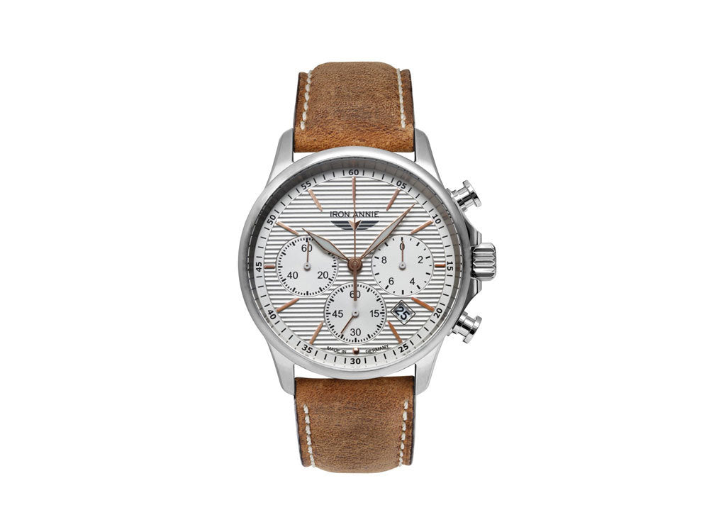 Iron Annie Wellblech Quartz Watch, Silver, 42 mm, Chronograph, Day, 5878-4