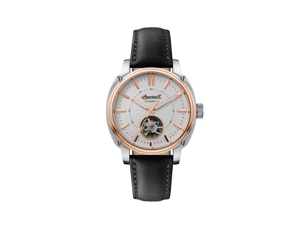 Ingersoll Director Automatic Watch, 46 mm, Rose Gold, White, Leather, I08101