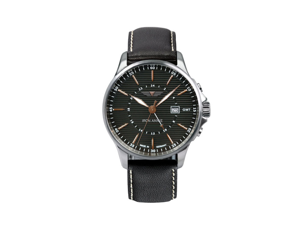 Iron Annie Wellblech Quartz Watch, Black, 42 mm, GMT, Day, 5842-5